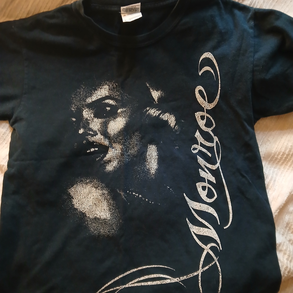 Black Graphic T-Shirt with Marilyn Monroe White Design